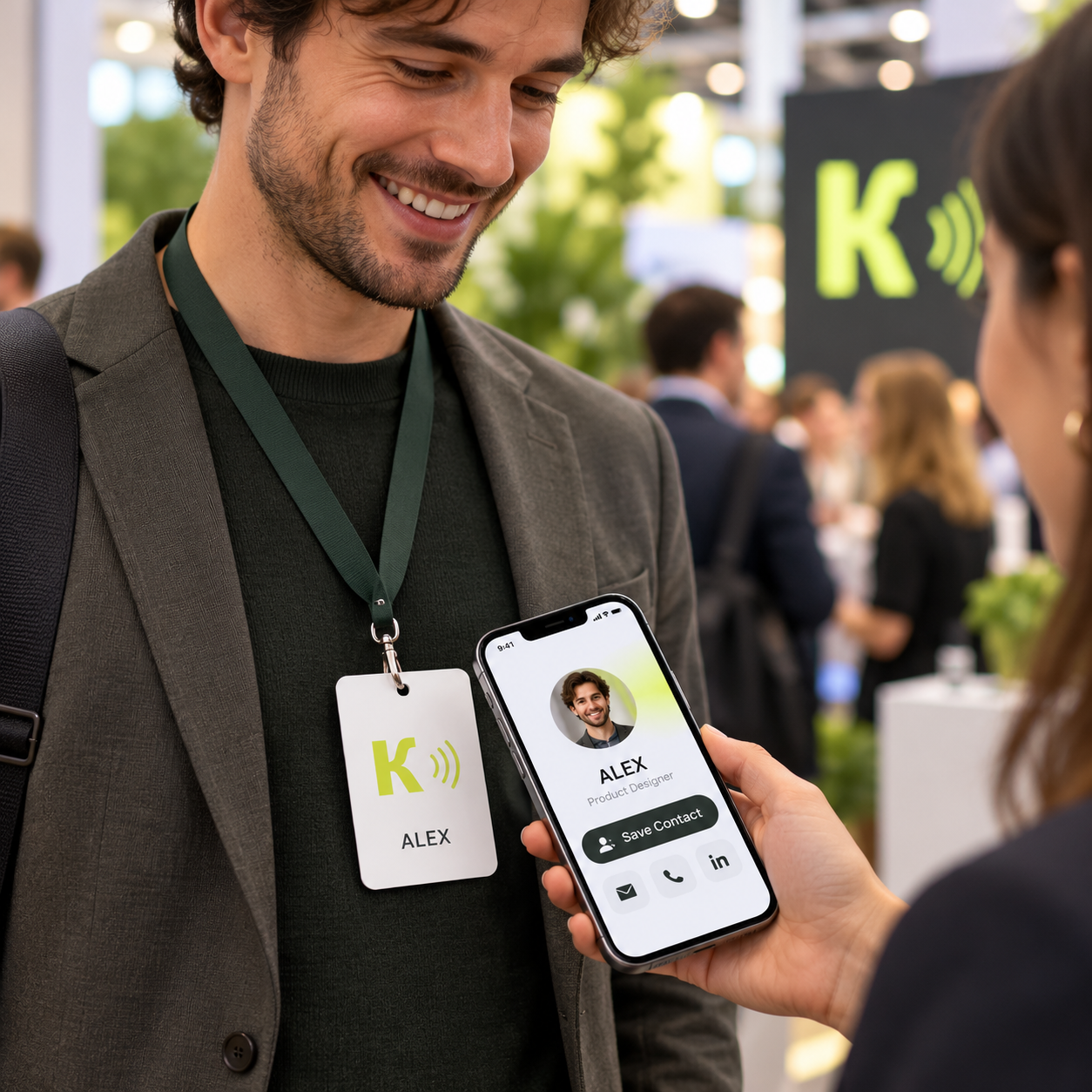 NFC-бейдж помогает узнать о компании и её представителе на форуме