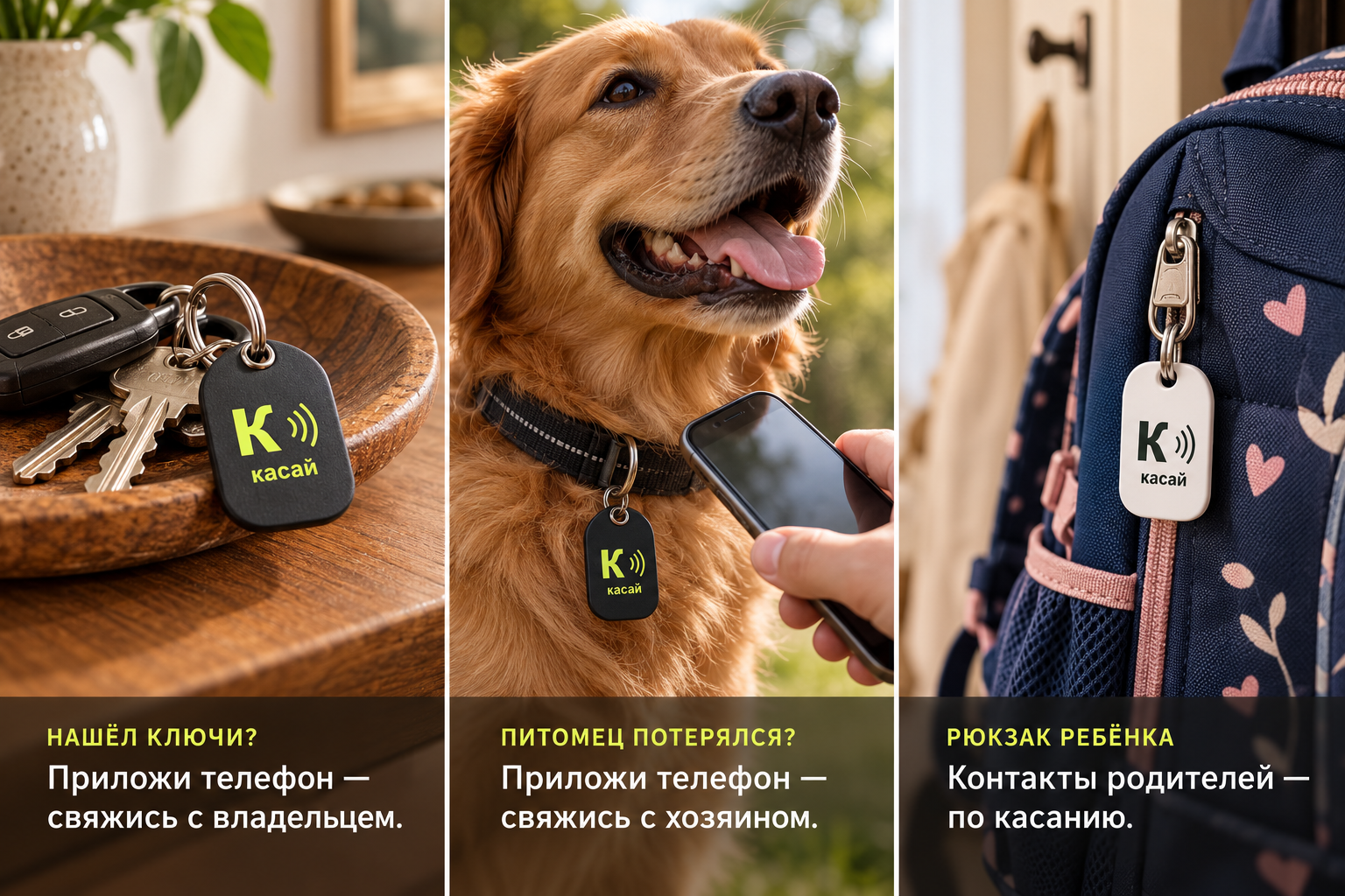 Брелоки и бирки на ключах, ошейнике и рюкзаке